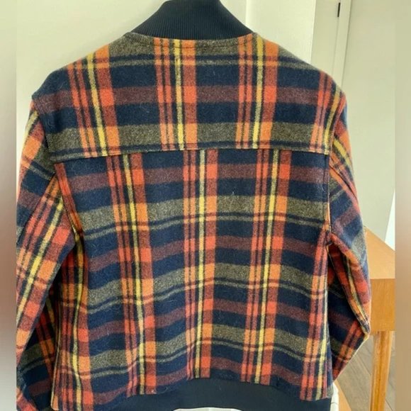 NEW! Taylor Stitch The Navy Plaid Wool Bomber Jacket - Picture 4 of 6